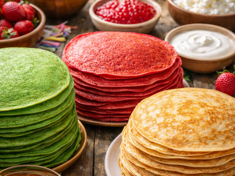 Блины на любой вкус: шпинатные, свекольные, с яблоком без глютена